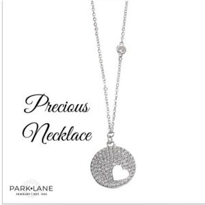 Park Lane Silver Crystal Heart Cutout Pendant Necklace